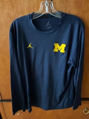 Jordan Dri-Fit University Of Michigan Long Sleeve Tee Shirt Size Large • $10