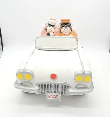 Vintage 1998 Clay Art  CRUISIN' HOUNDS  Dogs In Corvette Ceramic Cookie Jar • $148.49