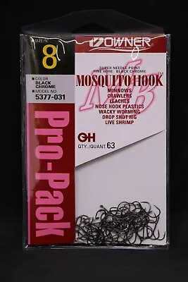 OWNER Mosquito Bait Hooks Pro Pack 5377-031 Size 8 - Black Chrome - Pack Of 63 • $13.49