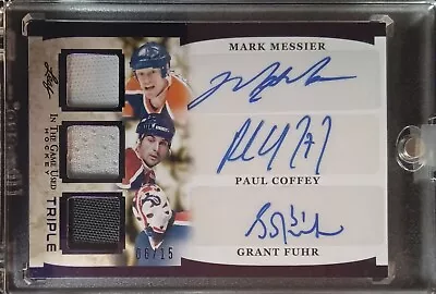 2023 Leaf In The Game Used Triple Auto Messier Coffey Fuhr /15 • $159.49