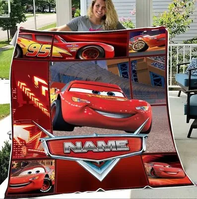 Personalized Lightning Mcqueen Blanket Cars Pixar Blanket Mcqueen Blanket • $74.99