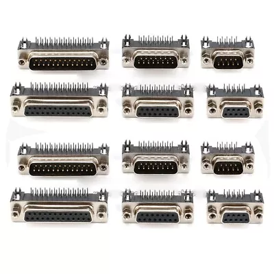 9 15 25 Pin D-Sub Socket PCB Board Mount Solder Pin Connector RS232 Serial VGA • £141.83