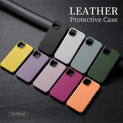 Leather Case For IPhone 8 7 Plus 15 14 13 12 11 Pro X XR XS Max Slim Back Cover • £6.34