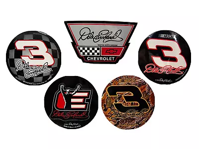 NASCAR Dale Earnhardt SR #3 Logo 3  ROUND STICKER LOT Of 5 Black Camo Decal VTG • $13.33