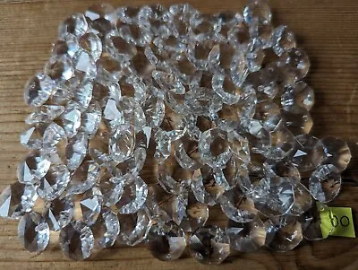 100 VGC Vintage 14mm Octagon Chandelier Crystal Glass Drops Prisms Decorations A • £9.99