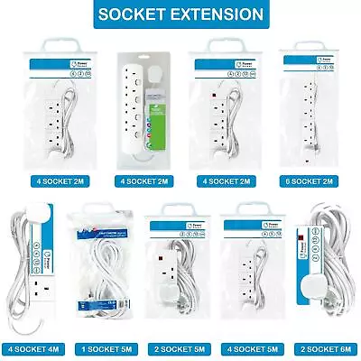 £11.49 • Buy UK Socket Extension Lead Cable Electric Power 1 2 4 6 Way Socket 2,4,5,6 M