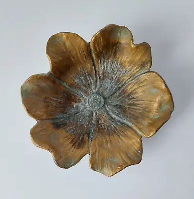 Vintage / Antique MCCLELLAND BARCLAY Bronze Flower Pin Trinket Dish Ashtray • $45