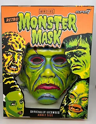 Super7 Universal Monsters Retro Monster Mask Frankenstein Green NIB ADULT MASK   • $24.95