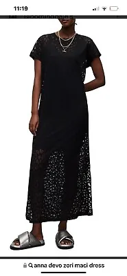 All Saint S Anna Devo Zori Black Maxi Dress Size Uk 12 Usa 8 Brand New With Tags • $40