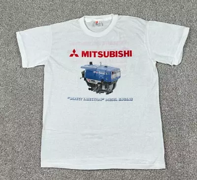 VTG Mitsubishi Motors Shirt Men Extra Large White Short Sleeve Diesel Engine 90s • $14.97