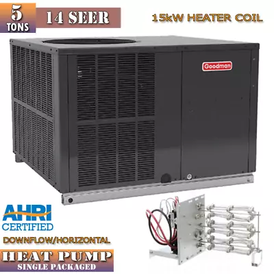 5 Ton 14 SEER Goodman All In One Packaged Heat Pump GPH1460M41 15kW Heat Strip • $4600