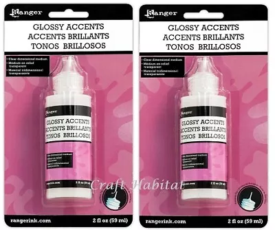 £14.95 • Buy Ranger Inkessentials Glossy Accents 59ml Full Size X 2 Bottles
