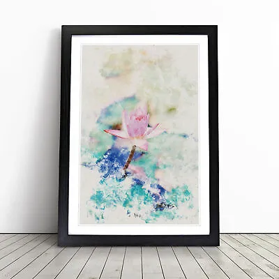 Pale Pink Water Lily Wall Art Print Framed Canvas Picture Poster Decor • £24.95