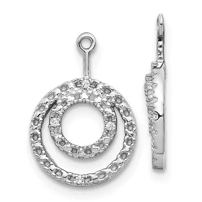 $219.59 • Buy Real 14K White Gold Double Circle Diamond Earring Jackets; Women & Men
