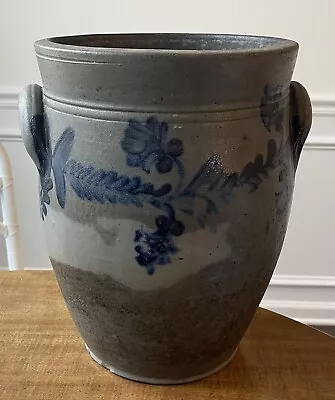 Antique 1870’s Pennsylvania Remmey Saltglaze Stoneware Cobalt Decorated Crock • $275