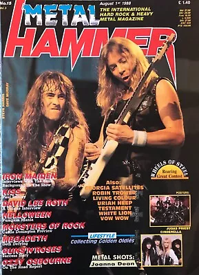 Iron Maiden - Metal Hammer 1988 - Monsters Of Rock Issue - KISS - Megadeth Ozzy • $19.99