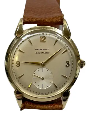 Vintage Tiffany & Co Movado 14k Yellow Gold Bumper Automatic Cal 7568 Wristwatch • $949.99