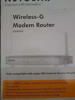 Netgear DG834G Wireless Router ADSL2+ • $10