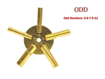 5-IN-1 Odd Number Brass Wall Clock Winding Key-3-5-7-9-11 Clock Keys Universal • $9.92