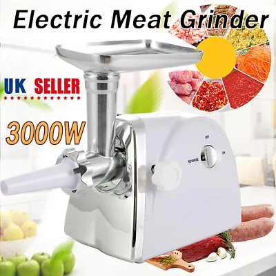 3000W Heavy Duty Electric Meat Grinder Mincer Machine Food Sausage Maker Filler • £47.99