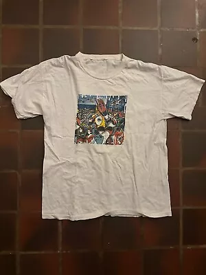 Vintage Anime T-Shirt Fit Like Men's Medium White Anime Logo 1980s • $25