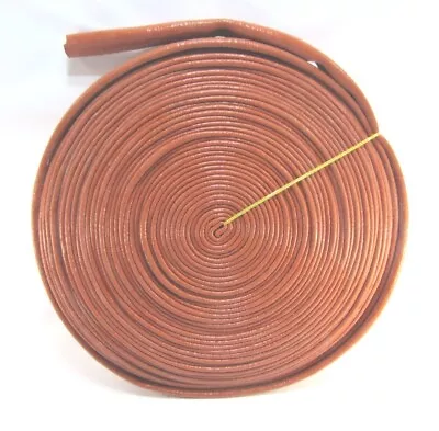 100' X 1-1/4 OD/ 25mm ID - INSULATED RED SILICONE HEAT SHIELD/ FIRE SLEEVE HOSE • $441.99