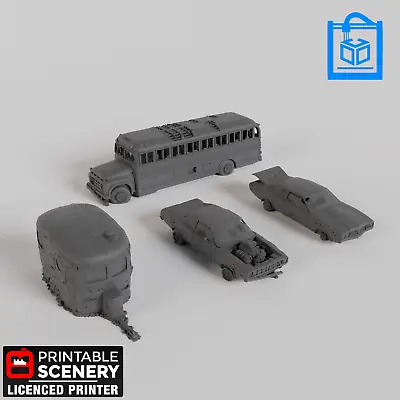 Abandoned Vehicles Tabletop Gaming Terrain 3D Print 10/15/20/28/32MM • £4.89