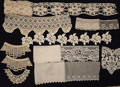 Lot Of Mostly Vintage Lace & Crochet Trims & Assorted Embellishments Crafting • $10.95