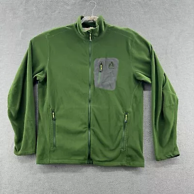 Eddie Bauer First Ascent Mens Size M Green Full Zip Lightweight Fleece Jacket • $24.88