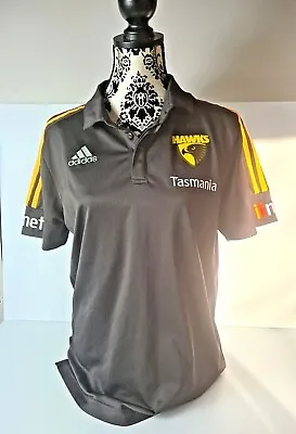 $16.77 • Buy Hawthorn AFL FC Brown & Yellow Polo Shirt On Field Adidas Size M Men Women Teen 