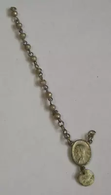 Vtg Rosary Parts Virgin Mary Madonna Jesus Carrying Cross Center Medal Japan • $5