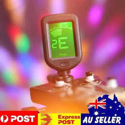 LCD Display Clip-On Tuner 3V Button Battery Bass Violin Ukulele Tuner Portable • $8.59