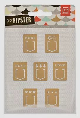 BasicGrey HIPSTER (7PC) METAL TABS Scrapbooking CRAFTS • $2.40