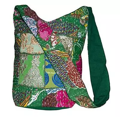 Tribe Azure Women Fashion Hobo Floral Shoulder Bag Monk Canvas Sling Tote Green • $28.19