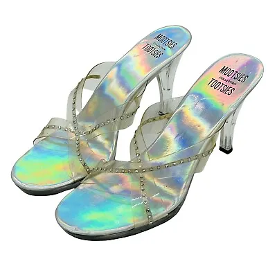 Mootsies Tootsies Holographic Heels Womens Shoes Size 7.5 Strappy Stiletto Pumps • $14.44