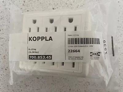 NEW IKEA KOPPLA Grounded White 6-way Adaptor Plug- 22664 • $7.99