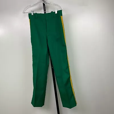 Vintage Green Marching Band Uniform Pants Yellow Pinstripe XS/Small Broken Zippe • $20