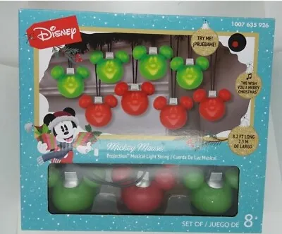 Disney Christmas Mickey Mouse Singing Projection 8 Ct Musical Light String Video • $27.95