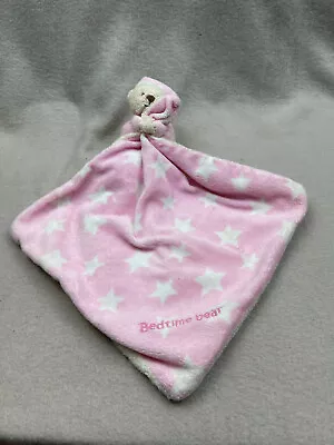 Mothercare Pink Bedtime Bear Bed Time Bear Comforter Blankie Blanket Soft Huggy  • £9.95