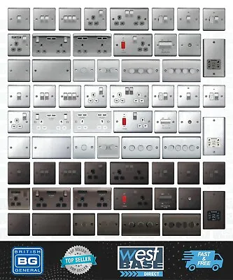 BG NEXUS BRUSHED STEEL POLISHED CHROME BLACK NICKEL Switches Sockets Full Range • £10.69