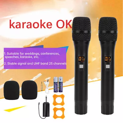 2Pcs Microphone Wireless Bluetooth Karaoke Stereo Handheld Pc USB Speaker KTV AU • $42.99