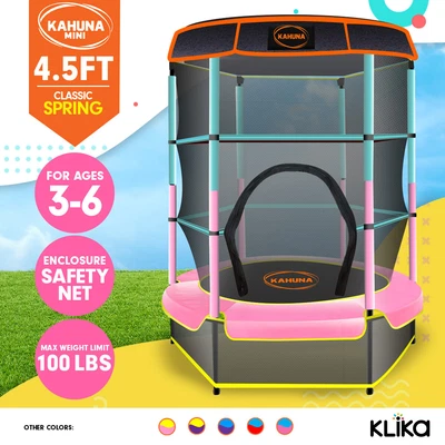 $299 • Buy Kahuna 4.5ft Trampoline Round Free Safety Net Spring Pad Cover Mat Outdoor GNPK