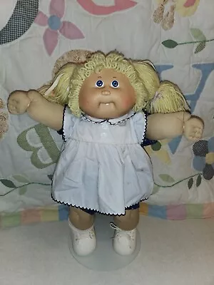 Vintage 1985 Cabbage Patch Kids Doll Blonde Hair Brown Eyes One Tooth Girl CPK • $42