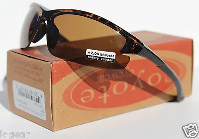 $59.95 • Buy COYOTE BP-7 Bifocal +2.00 POLARIZED Sunglasses Sport Reading Tortoise/Brown NEW 
