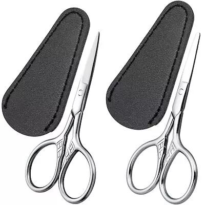 Eyebrow Trimmer Scissors 2pcs Mustache Beard Ear Nose Facial Hair Grooming S... • $27.88