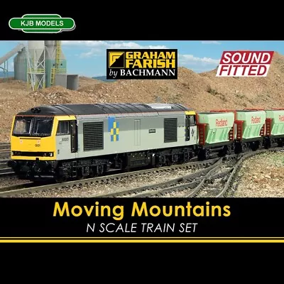 N Gauge Farish 370-221SF DCC SOUND Moving Mountains Train Set -Cl 60 + 6x Wagons • £359.95