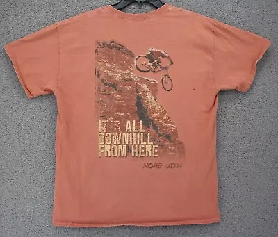 Real Dirt T Shirt Men Large Moab Utah Burnt Orange Downhill MTB Mountain Bike • $15.65