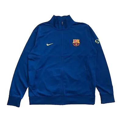 Nike Fc Barcelona Jacket 2xl Xxl Blue Soccer Futbol Fcb Windbreaker Barca Messi • $44.99