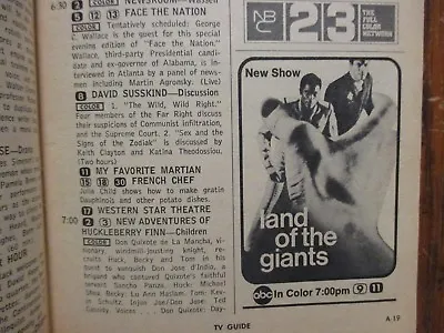 1968 TV Guide(LAND OF THE GIANTS/HERE COME THE BRIDES/MAYBERRY RFD/THE MOD SQUAD • $23.99