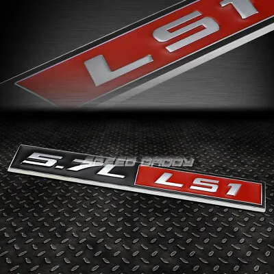For 5.7 Chevy/gm Ls1 Ls Metal Bumper Trunk Grill Emblem Decal Sticker Black/red • $5.99